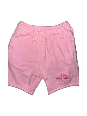 Boys Lie Pink Angel Embroidered Casual Shorts